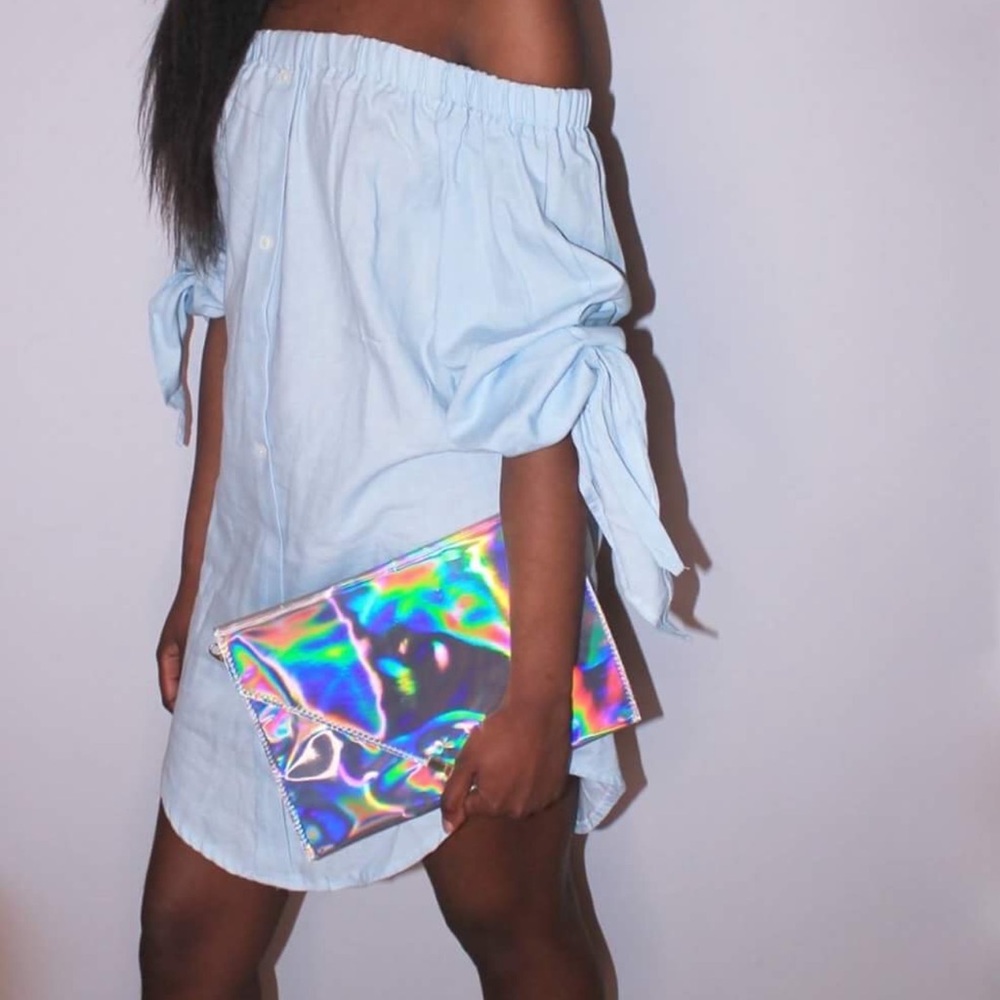 Light Blue Off-Shoulder Dress